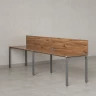 Бенч-система в 1 ряд, 2 рабочих места 2 ЛДСП экранов 2700x800x750 RM167-4-27x8 Дуб Юстус/Серый