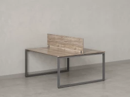 Бенч-система, 2 рабочих места, с одним экраном ЛДСП 1600x1600x750 RM169-2-16x16 Дуб Маувелла/Серый