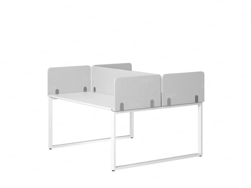 Бенч-система, 2 рабочих места, 5 тканевых экранов 1600x1400x750 RM169-3-16x14 Белый/Белый