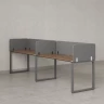 Бенч-система в 1 ряд, 2 рабочих места 5 тканевых экранов 3600x700x750 RM168-1-36x7 Дуб Юстус/Серый