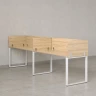 Бенч-система в 1 ряд, 2 рабочих места 5 ЛДСП экранов 3600x600x750 RM168-2-36x6 Вяз Швейцарский светлый/Белый