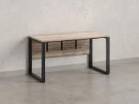 Стол прямой на О-образных опорах, экран ЛДСП 1800x600x750 RM006-18x6 Дуб Маувелла/Черный