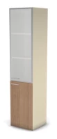 Шкаф комби RAC063 правый, стекло сатин 45,1x44,8x198,2см Акация Шеффилд/Кашемир, Серия Аккорд / Accord. Серия Аккорд / Accord. Серия Аккорд / Accord