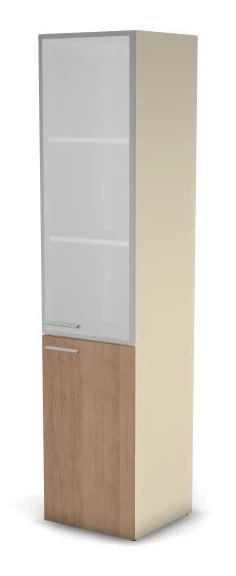 Шкаф комби RAC063 правый, стекло сатин 45,1x44,8x198,2см Акация Шеффилд/Кашемир, Серия Аккорд / Accord