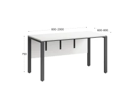 Стол прямой на П-образных опорах, экран ЛДСП 1200x700x750 RM005-12x7 Белый/Серый
