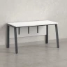 Стол прямой, Л-опора, экран ЛДСП,парящая стол-ца 1200x600x750 RM009-12x6 Белый/Серый