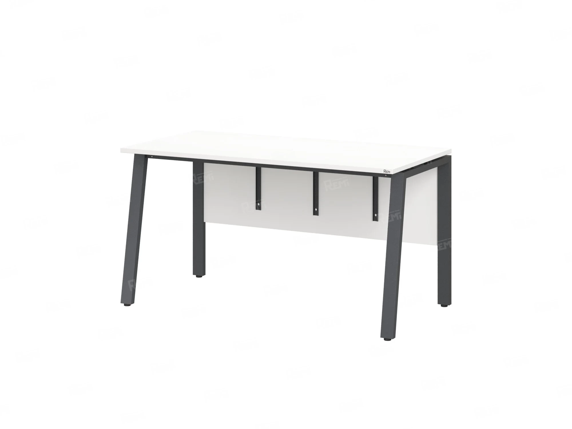 Стол прямой, Л-опора, экран ЛДСП,парящая стол-ца 1200x600x750 RM009-12x6 Белый/Серый