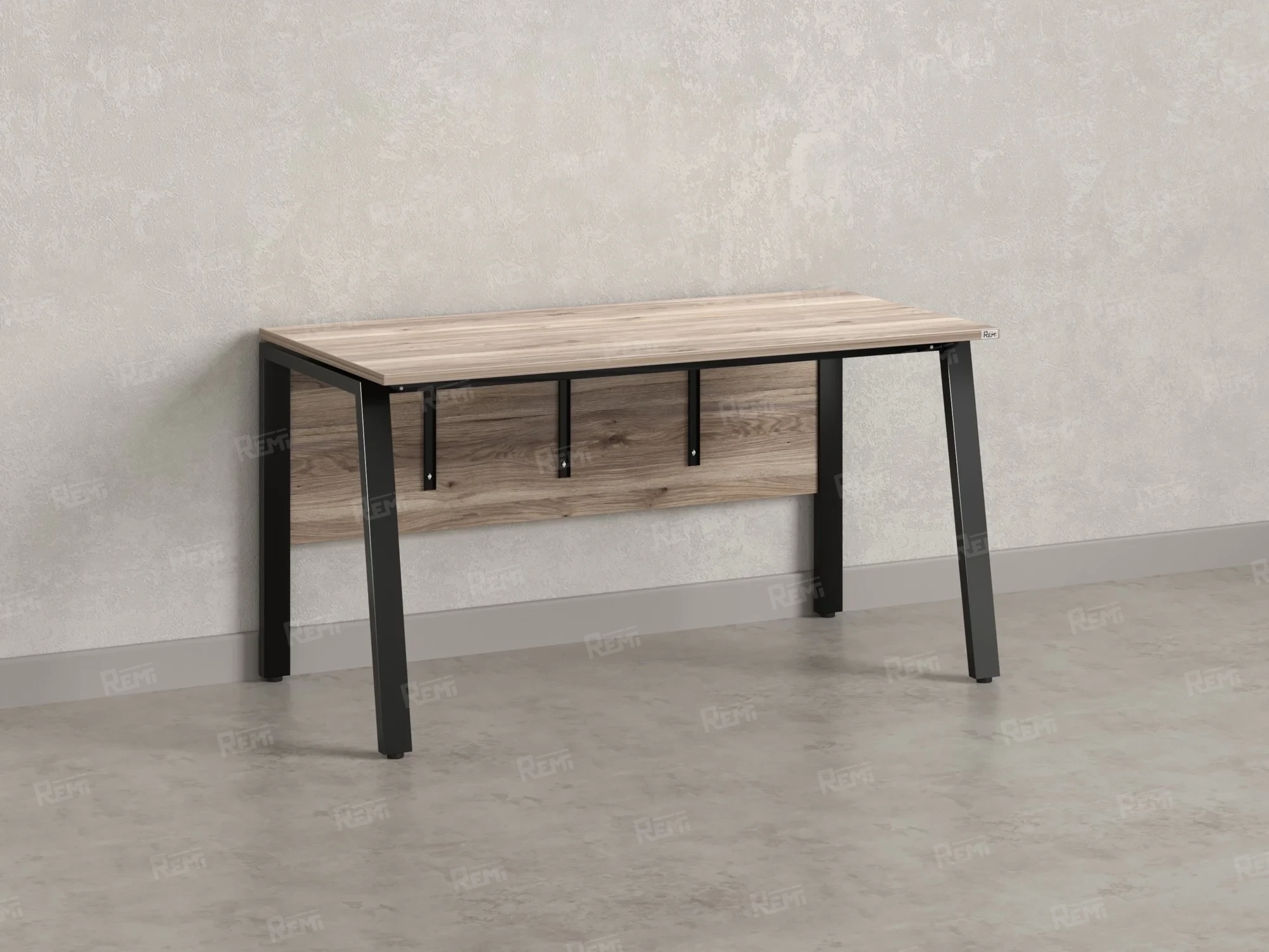 Стол прямой, Л-опора, экран ЛДСП,парящая стол-ца 1600x600x750 RM009-16x6 Дуб Маувелла/Черный