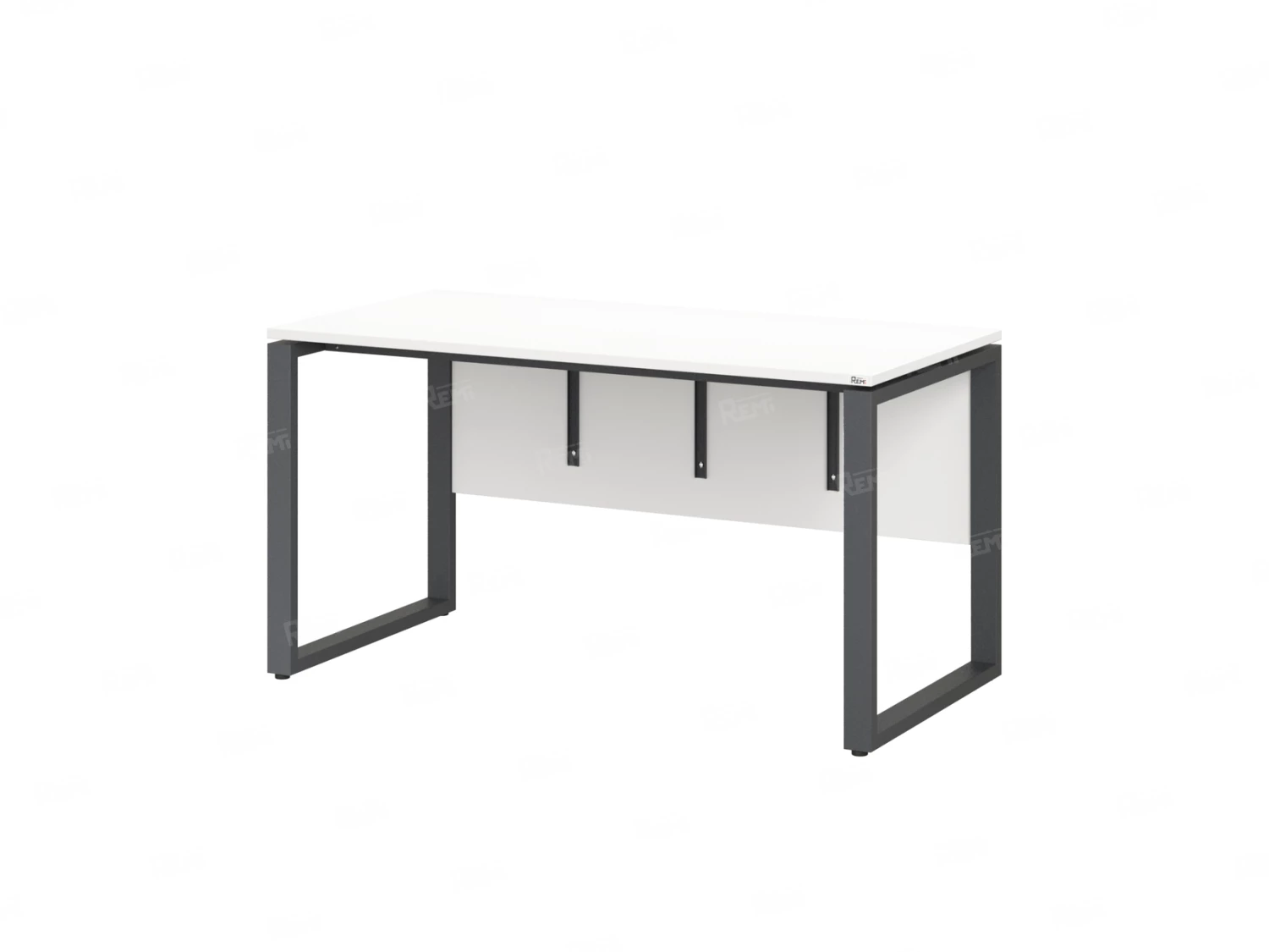 Стол прямой, О-опоры, экран ЛДСП,парящая стол-ца 1000x800x750 RM008-10x8 Белый/Серый