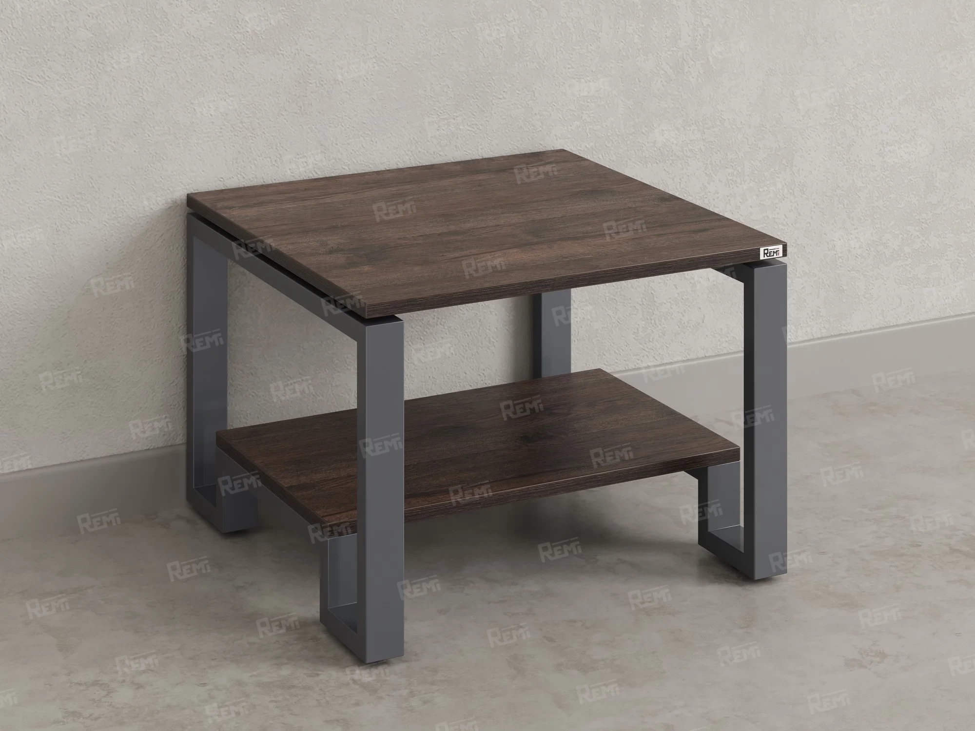 Журнальный стол с полкой 1200x800x550 RM181-12x8 Дуб Апрельский шоколад/Серый