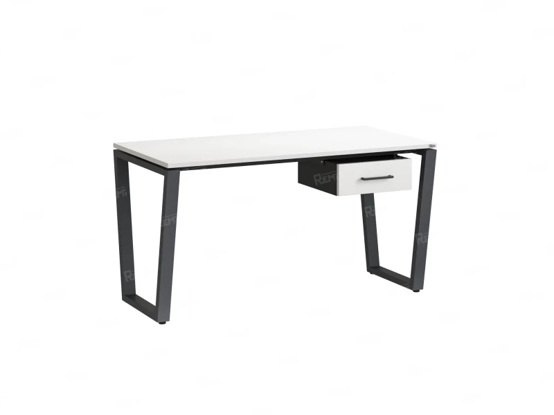 Стол прямой с подвесной тумбой, U-опора 1600x800x750 RM034-16x8 Белый/Серый