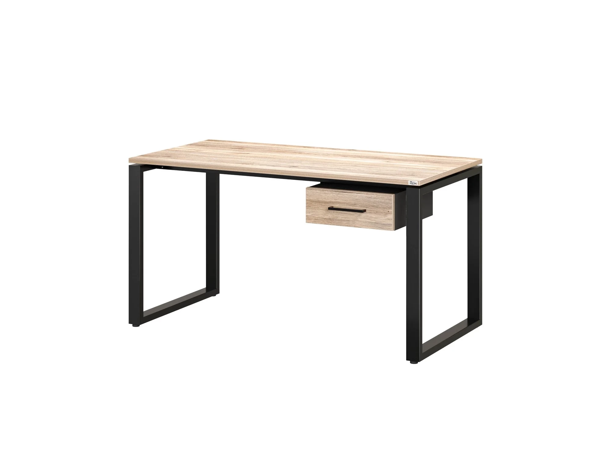Стол прямой с подвесной тумбой, О-опора 1600x800x750 RM036-16x8 Дуб Маувелла/Черный