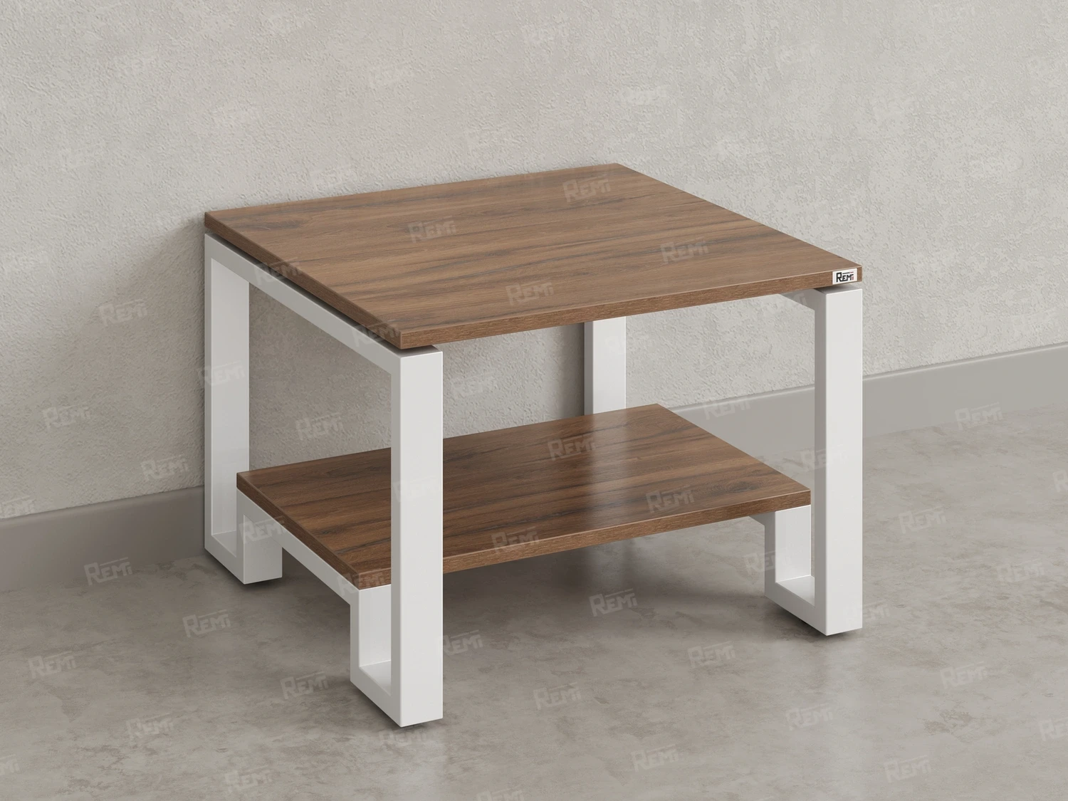 Журнальный стол с полкой 900x700x550 RM181-9x7 Дуб Юстус/Белый