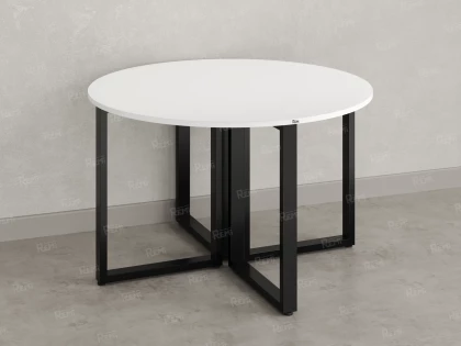 Круглый стол на О-образных опорах 1200x1200x750 RM187-12x12 Белый/Черный