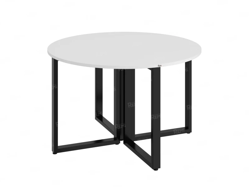 Круглый стол на О-образных опорах 1200x1200x750 RM187-12x12 Белый/Черный