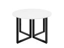 Круглый стол на О-образных опорах 1200x1200x750 RM187-12x12 Белый/Черный