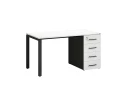Стол прямой с тумбой на П-образных опоре, правый 1600x700x750 RM103-16x7 Белый/Черный