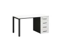 Стол прямой с тумбой на П-образных опоре, правый 1600x700x750 RM103-16x7 Белый/Черный