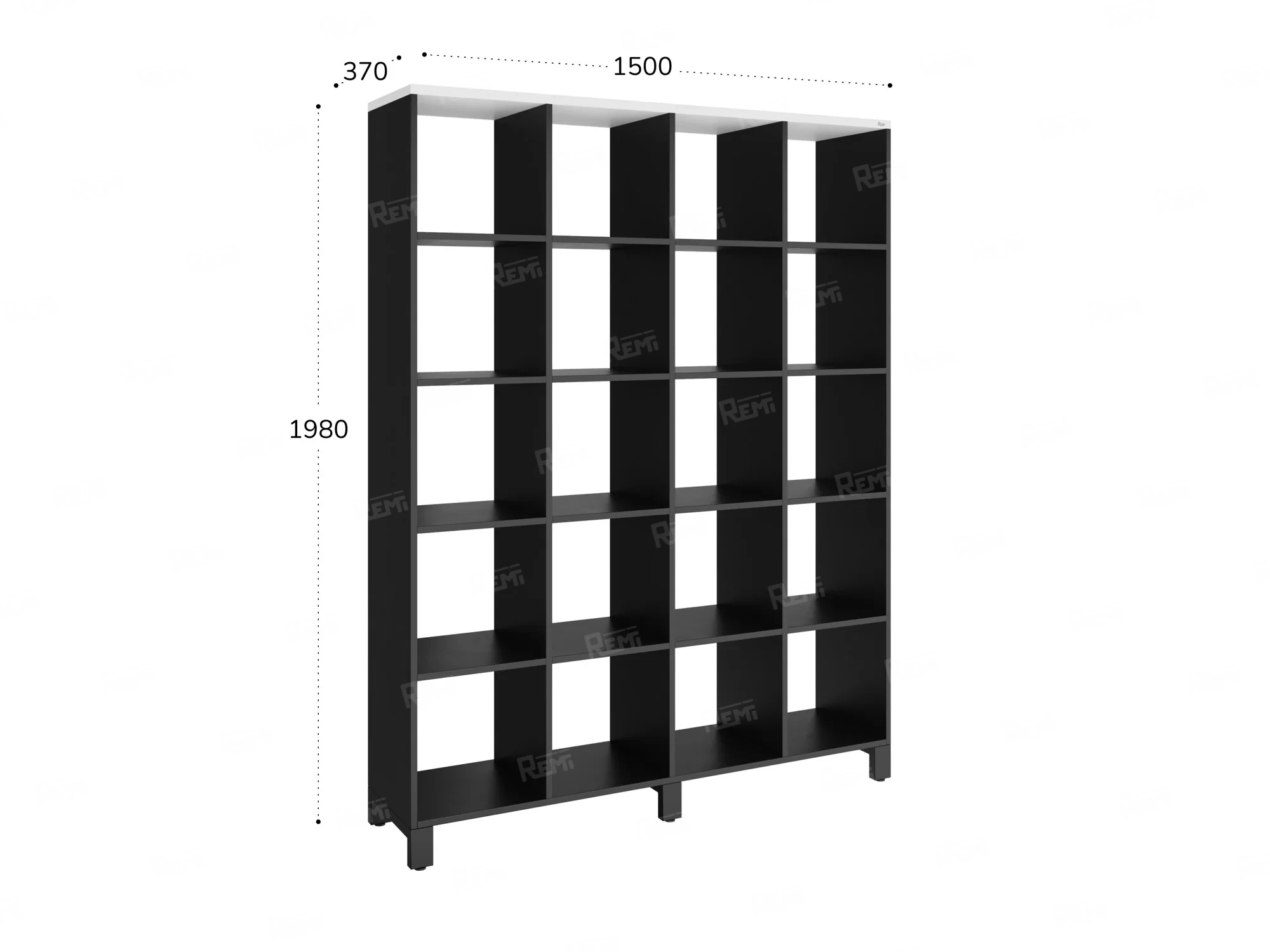 Стеллаж, 20 ячеек 1500х370х1980 RM144-150x37 Белый/Черный