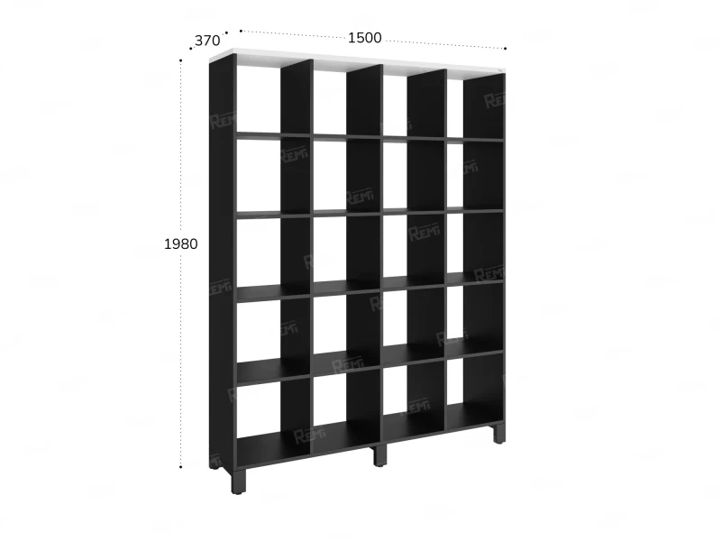 Стеллаж, 20 ячеек 1500х370х1980 RM144-150x37 Белый/Черный