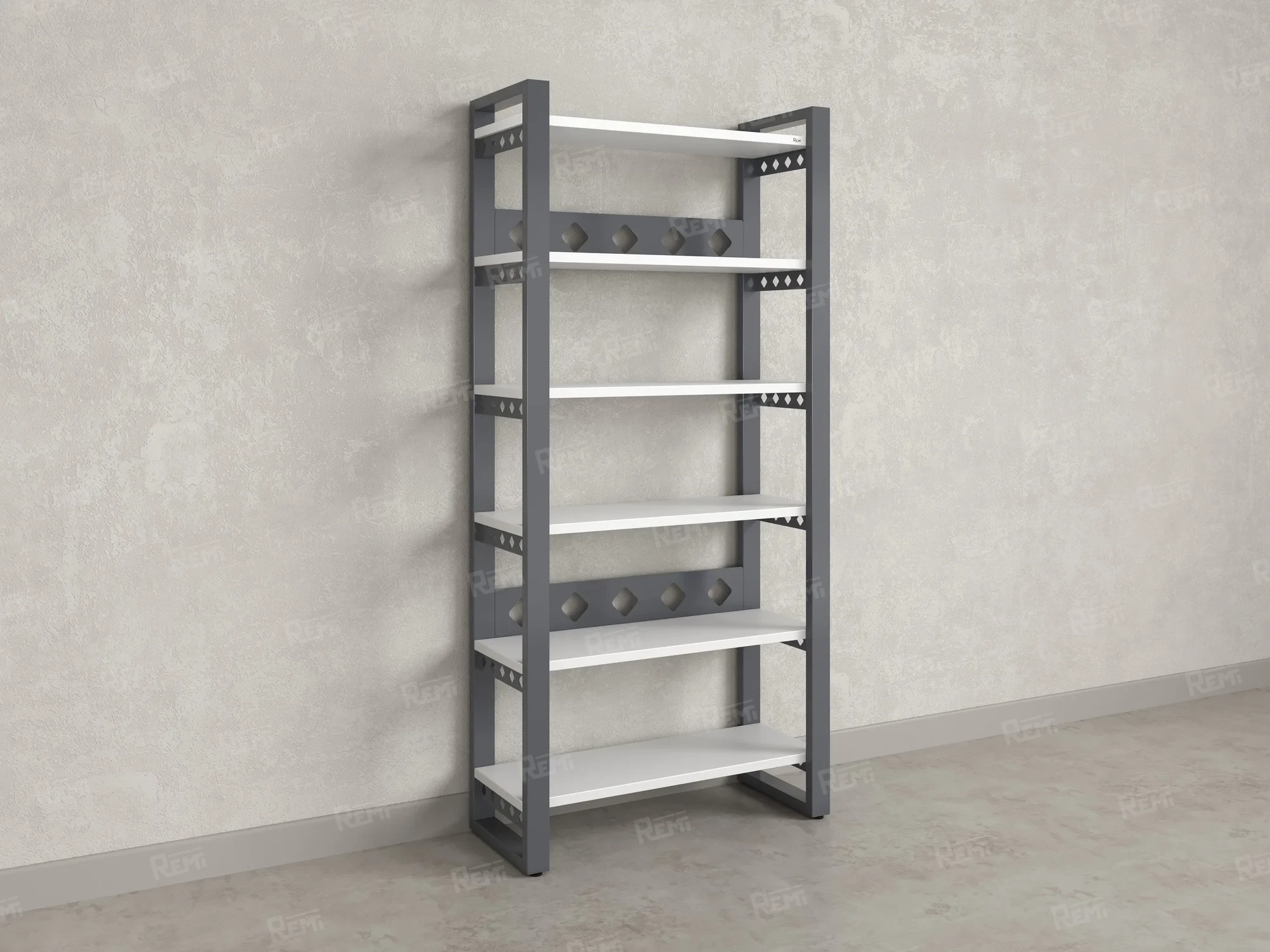 Стеллаж, 6 уровней 900x370x1920 RM132-90x37 Серый/Серый