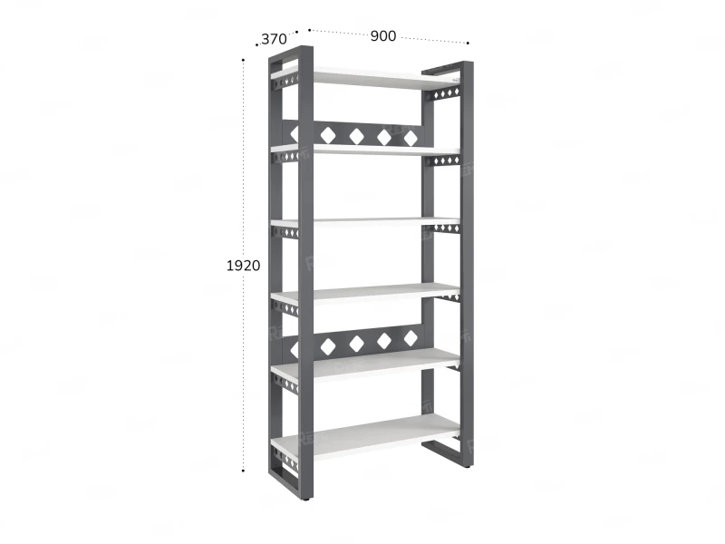 Стеллаж, 6 уровней 900x370x1920 RM132-90x37 Серый/Серый