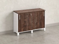 Низкий шкаф-купе 1200x420x850 RM124-120x42 Дуб Апрельский шоколад/Белый