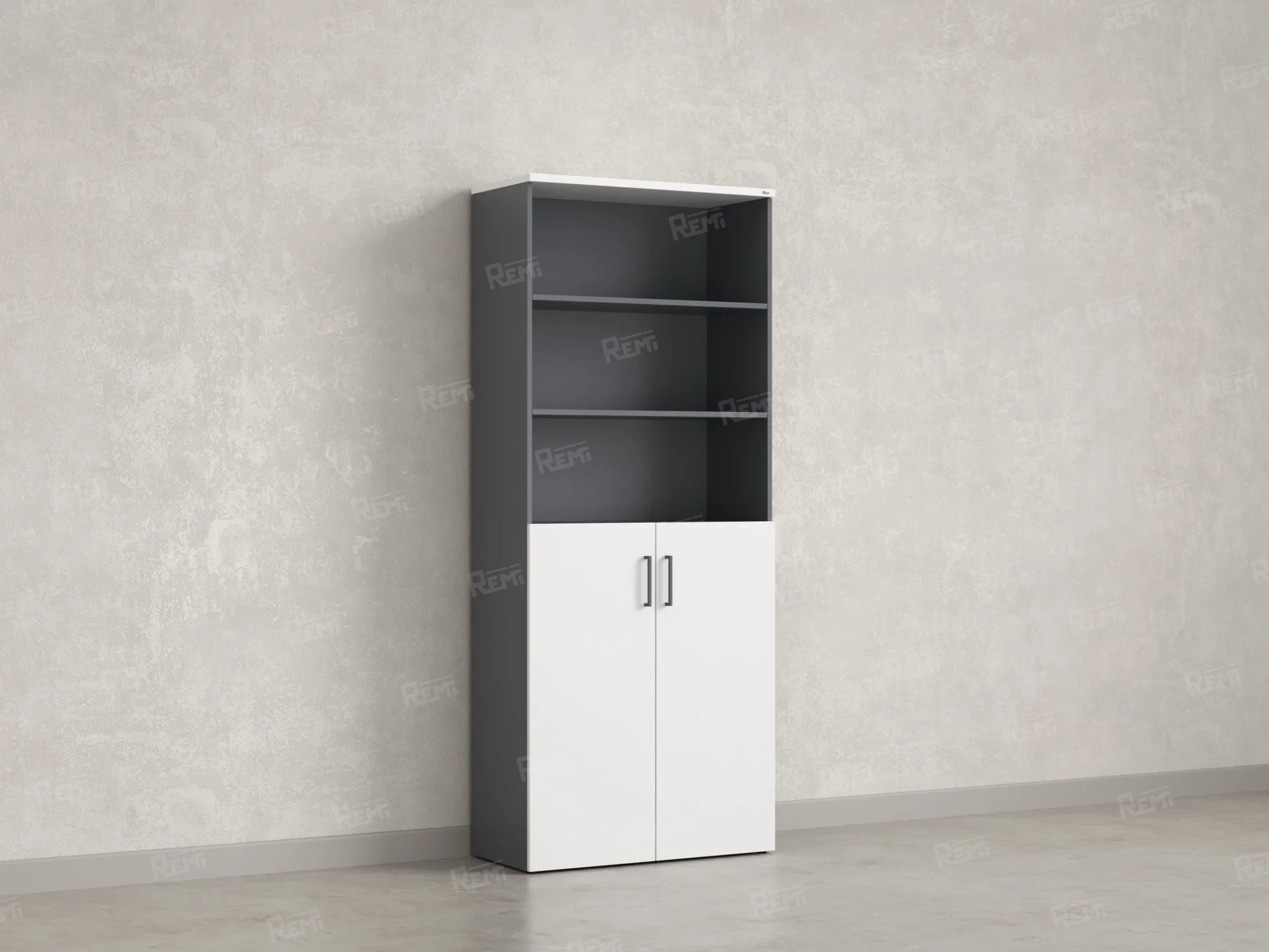 Шкаф комбинированный, регулируемые опоры, 6 уровней 900x420x2100 RM155-90x41 Белый/Серый