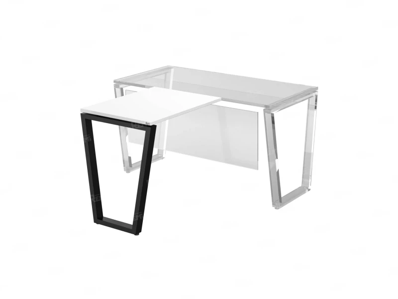 Брифинг прямой, с парящей столешнецей, на U-образном каркасе 800x800x750 RM074-8x8 Белый/Черный