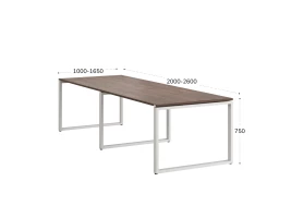 Cтол для переговоров, на О-обазном каркасе 2100x1400x750 RM081-210x140 Дуб Апрельский шоколад/Белый