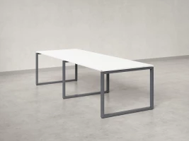 Cтол для переговоров, на О-обазном каркасе 2200x1400x750 RM081-220x140 Белый/Серый