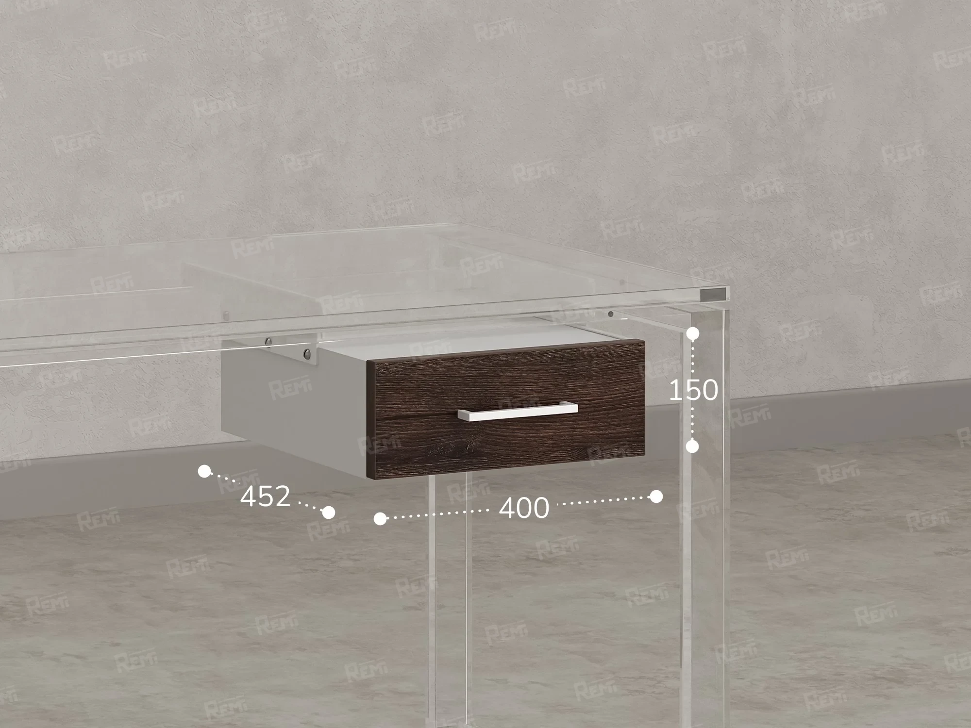 Тумба подвесная, один ящик 400x452x150 RM200-16х7 Дуб Апрельский Шоколадный/Белый