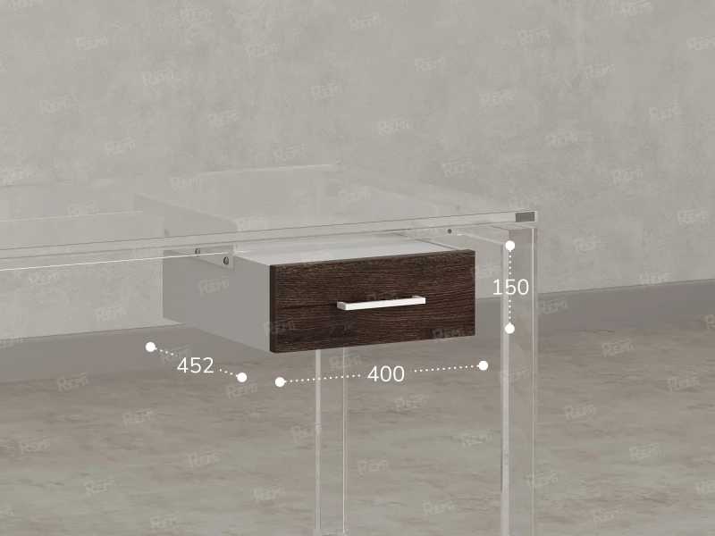 Тумба подвесная, один ящик 400x452x150 RM200-16х7 Дуб Апрельский Шоколадный/Белый