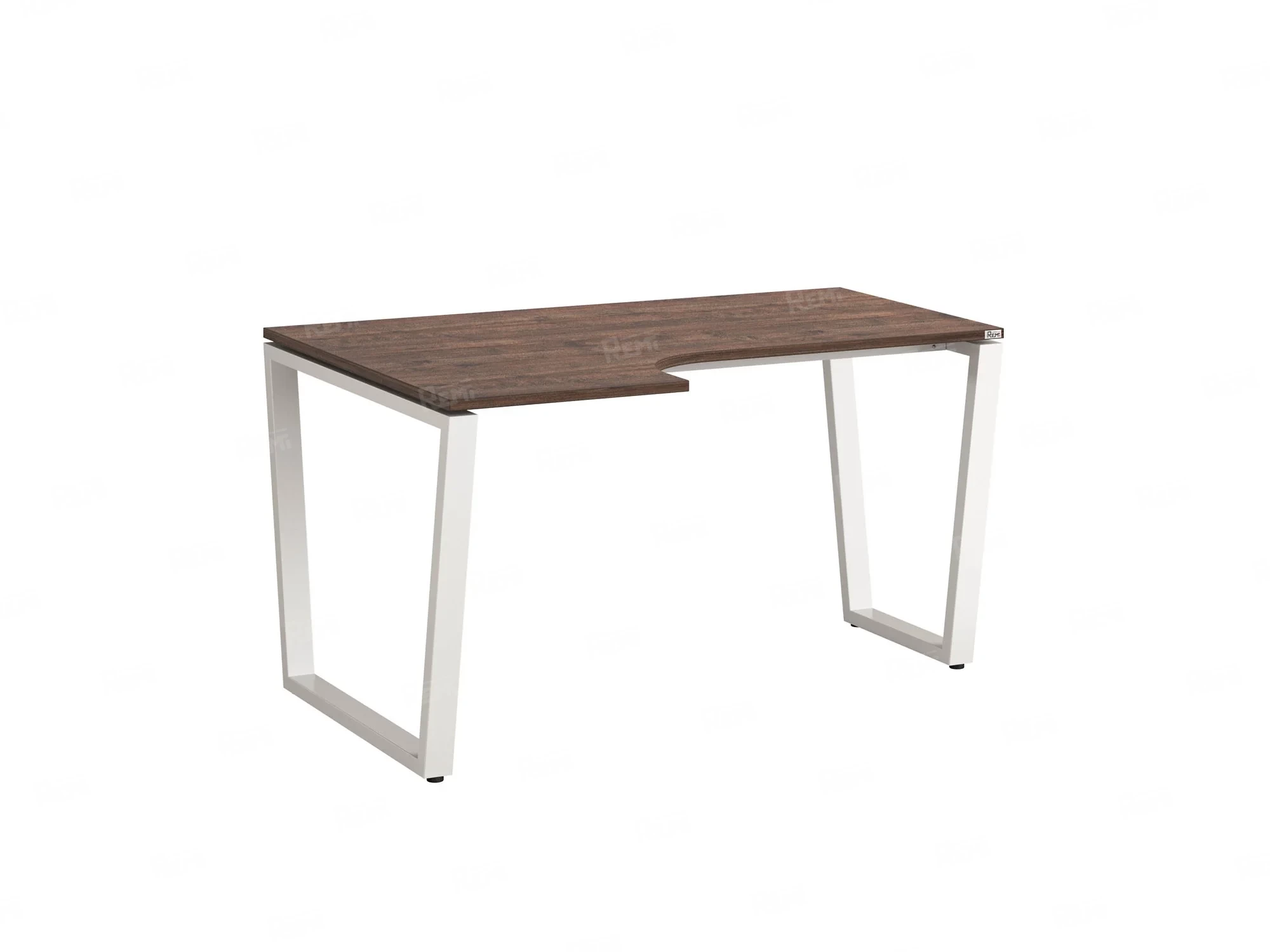 Стол угловой, U-опора, левый 1400x800/1000x750, RM051-14x8-10 Дуб Апрельский шоколад/Белый