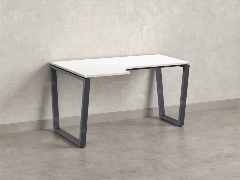 Стол угловой, U-опора, левый 1800x700/900x750, RM051-18x7-9 Белый/Серый