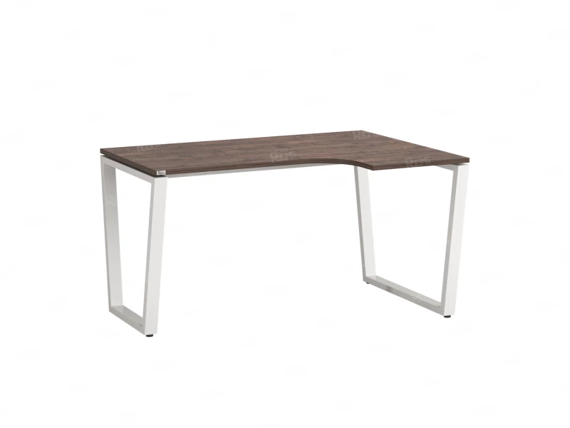 Стол угловой, U-опора, правый 1800x800/1000x750, RM050-18x8-10 Дуб Апрельский шоколад/Белый