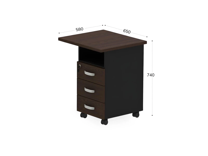 BRL RB092-45х58R Тумба приставная правая 650х580х740 Венге/Черный