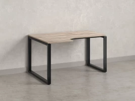 Стол угловой, О-опора, левый 1800x900/1200x750, RM055-18x9-12 Дуб Маувелла/Черный
