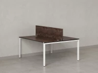Бенч-система, 2 рабочих места, с одним экраном ЛДСП 1200x1200x750 RM165-2-12x12 Дуб Апрельский шоколад/Белый