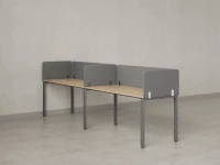 Бенч-система в 1 ряд, 2 рабочих места 5 тканевых экранов 2700x700x750 RM167-1-27x7 Вяз Швейцарский светлый/Серый