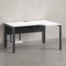 Стол угловой, экран металл, П-опора, правый 1400x700/900x750, RM058-14x7-9 Белый/Серый