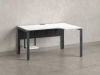 Стол угловой, экран металл, П-опора, правый 1400x700/900x750, RM058-14x7-9 Белый/Серый