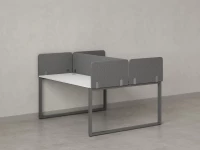 Бенч-система, 2 рабочих места, 5 тканевых экранов 1600x1400x750 RM169-3-16x14 Белый/Серый