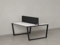 Бенч-система, 2 рабочих места, с одним тканевым экраном 1000x1200x750 RM172-1-10x12 Белый/Черный