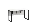 Стол прямой на О-образных опорах, экран ЛДСП 1400x600x750 RM006-14x6 Белый/Черный