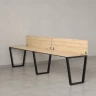 Бенч-система в 1 ряд, 2 рабочих места 2 ЛДСП экранов 2000x800x750 RM174-4-20x8 Вяз Швейцарский светлый/Черный