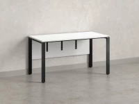 Стол прямой на П-образных опорах, экран ЛДСП 1200x700x750 RM005-12x7 Белый/Черный