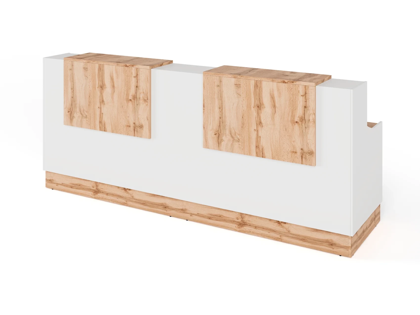 Стойка ресепшн 2-280 2800x700x1200 RTD086 Вотан/Белый. Серия Тандем / Tandem. Серия Тандем / Tandem