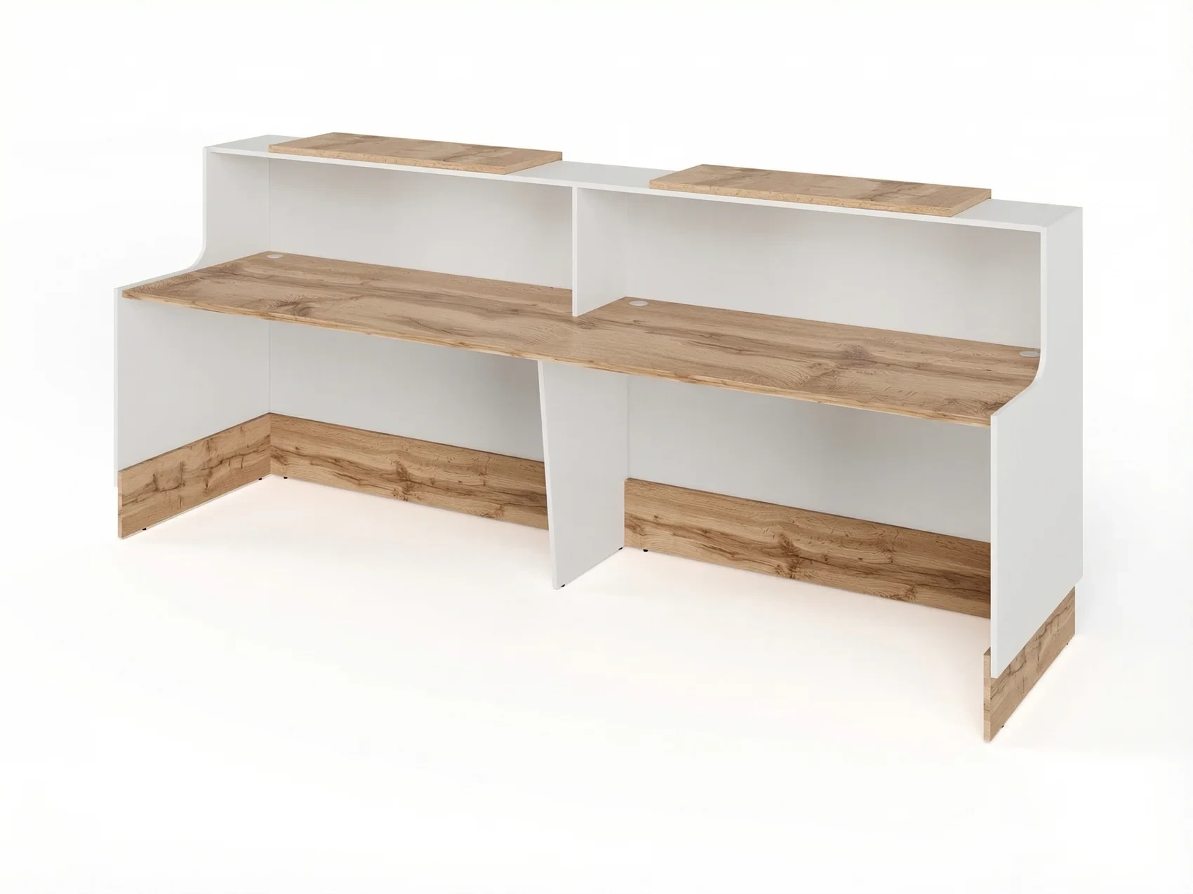 Стойка ресепшн 2-280 2800x700x1200 RTD086 Вотан/Белый. Серия Тандем / Tandem. Серия Тандем / Tandem