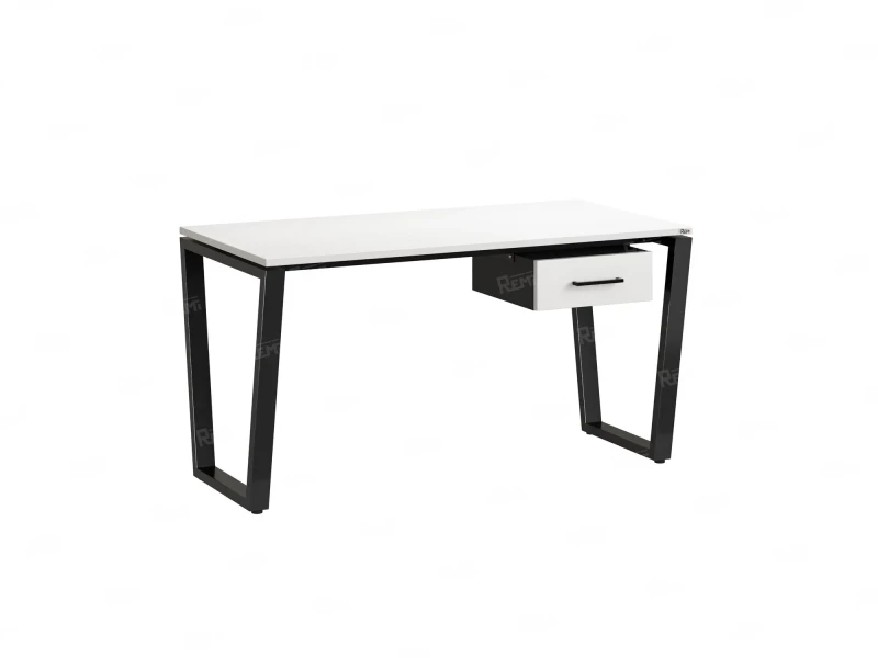 Стол прямой с подвесной тумбой, U-опора 1600x800x750 RM034-16x8 Белый/Черный